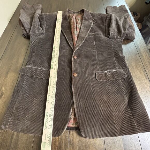 Ralph Lauren Brown Corduroy Men 44 L Sport Coat Elbow Patches Blazer Suit Jacket - Picture 4 of 8